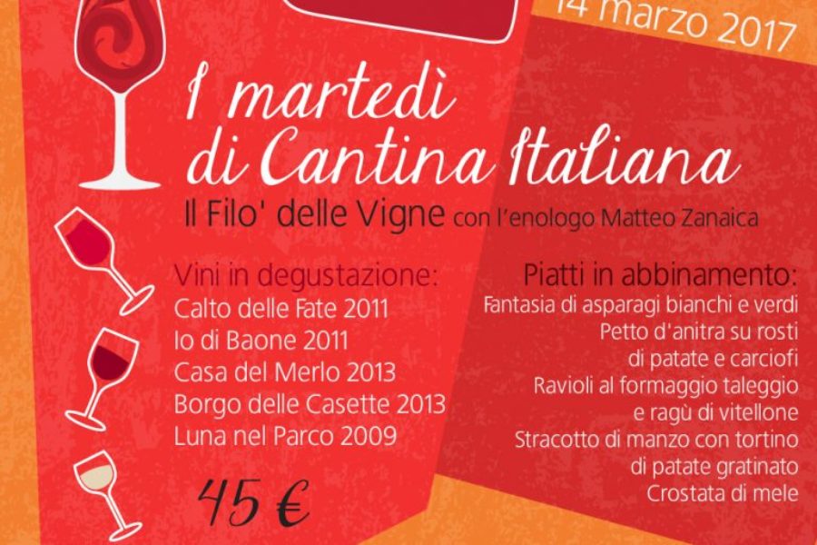 I martedì di Cantina Italiana – Il Filò delle Vigne – 14 marzo